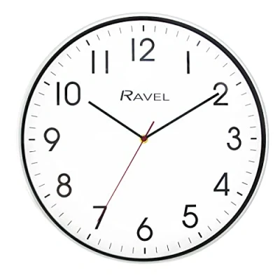 Image of Ravel Modern 40cm Office and Kitchen Wall Clock Analogue Quartz RWC.40.4 White