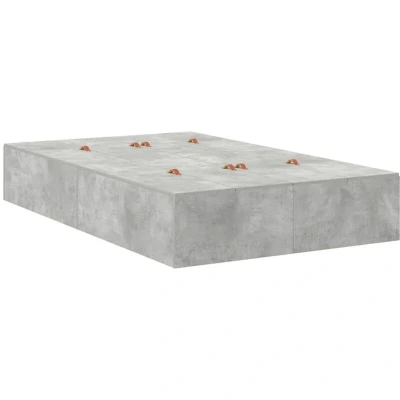 Image of vidaXL Storage Bed Concrete Grey 120 x 190 cm Robust Construction Stylish Design with Lots of Space Indoor Bedroom Furniture Industrial Style Wood Material Adults Modern Solution
