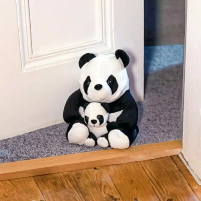 Image of Marco Paul Panda Door Stop Cute Animal Weighted Heavy Duty Durable Child Safe Fabric Doorstop Decorative Stops for Home and Office Interior Stuffed Stopper