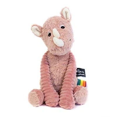 Image of LES DÉGLINGOS Ptipotos by Deglingos Rhino Plush Toy Pink