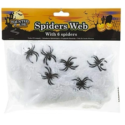 Image of PMS JUMBO SPIDERS WEB W/ 6xSPIDERS IN POLYBAG WITH HEADER CA