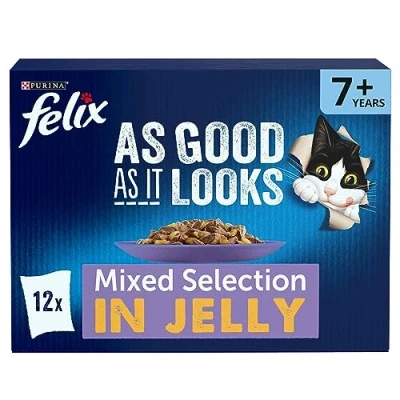 Image of Felix As Good It Looks 7+ Mixed Cat Food 12x100g, Pack of 4