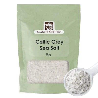 Image of Celtic Sea Salt 1kg Hand Harvested Light Grey Crystals from France by Manor Springs