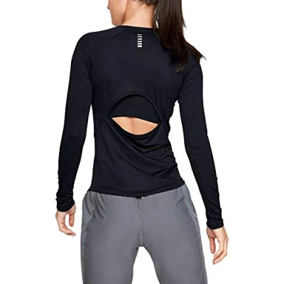 Image of Under Armour UNDKU Women UA Qualifier Long sleeve Shirt Black/Black/Reflective (001), SM