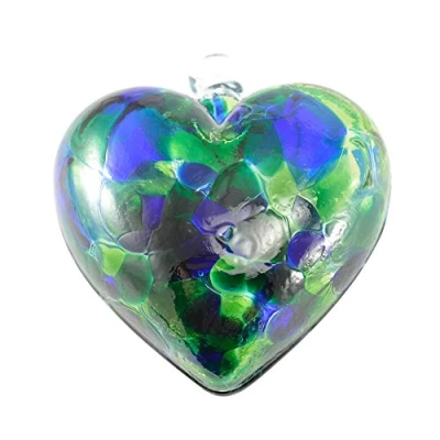 Image of Milford Collection Glass Friendship Heart Small Sea Green