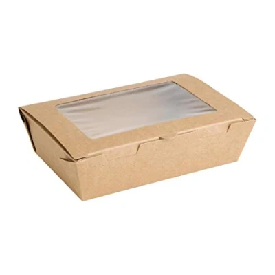 Image of Fiesta Green Compostable Salad Boxes with PLA Windows 700ml (Pack of 200)