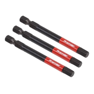 Image of Sealey Premier Hex 6mm Impact Power Tool Bits 75mm 3pc