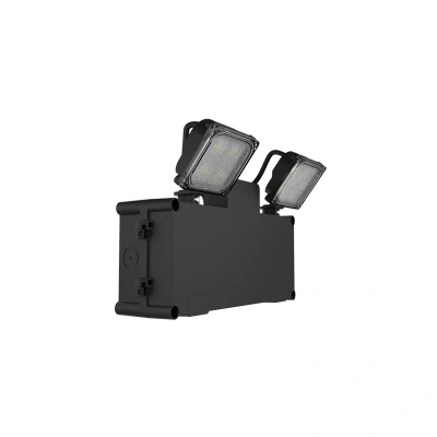 Image of Self Test Twin Spot LED Emergency Lights IP65 6W Black Kosnic Orda II