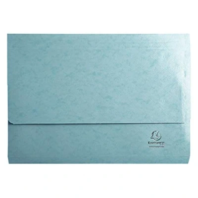 Image of Exacompta Ref 48222E 1928 Collection Document Wallets Suitable for A4 Documents, Holds Up To 300 Sheets, 265gsm Premium Pressboard Tropical Blue (1 item)