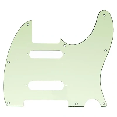 Image of Musiclily Pro 8 Holes SS Guitar Tele Pickguard for USA/Mexico Fender Deluxe Nashville Telecaster Electric Guitar, 3Ply Mint Green