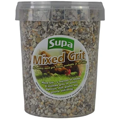 Image of Supa Poultry Mixed Grit Tub, 1 Litre, Pack Of 5, A Mixture Insoluble And Soluble Grits To Assist Digestion, Egg Shell Quality General Well Being,