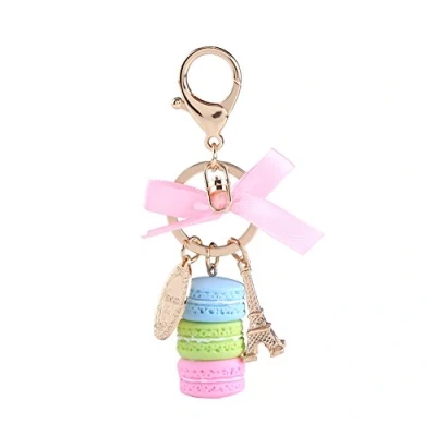 Image of Fdit Macaroon Keychain, Blue Eiffel Tower Pendant Car Charm Decoration for Home, Children Party Gift