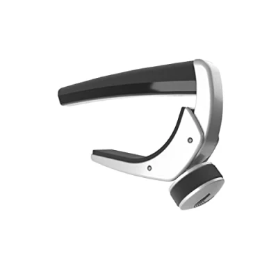 Image of D’Addario Guitar Capo Pro Plus Ideal for 12 String Guitars FlexFit Technology Adjusts to Any Fretboard Optimal Pressure In Tune Performance Silver
