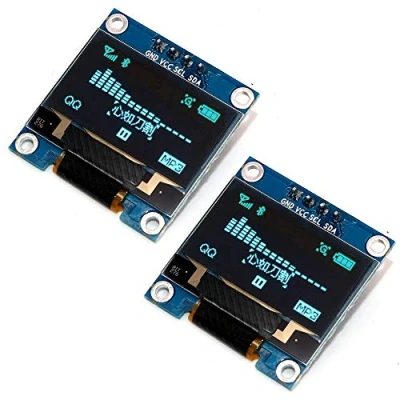 Image of DollaTek 2Pcs 0.96&quot; I2C IIC SPI Serial 128x64 OLED Display Module Board with Pin Headers for Arduino Blue font