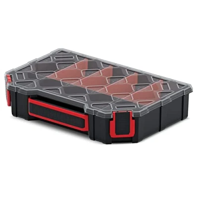 Image of Kistenberg Tager 30 Tool Organiser Box with 4 Removable Compartments Transparent Lid x 21 8 cm