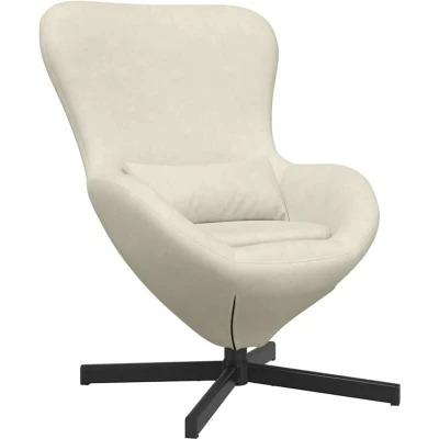 Image of vidaXL Modern Swivel Armchair with Adjustable Armrests Cream Coated 360 Degree Base Ideal for Living Room Comfortable Elegant Design Durable Metal Frame