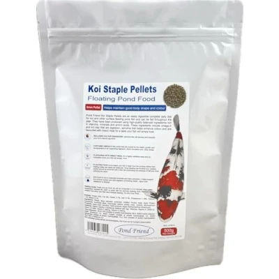 Image of Pond Friend Koi Staple Pellets Floating Fish Food 500g 6mm With Spirulina Colour Enhancer