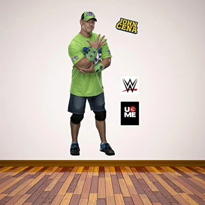 Image of WWE Wall Decal John Cena 2 Wrestler Sticker + Set Vinyl Mural Kids Art (120cm Height)