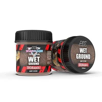 Image of AK Interactive Wet Ground Wargame Terrain 100ml AK1230, Grey