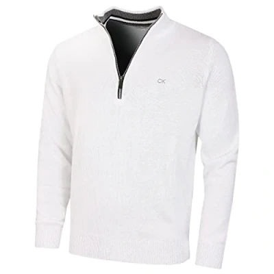 Image of Calvin Klein Golf Mens Cotton Sweater White Sport XXL