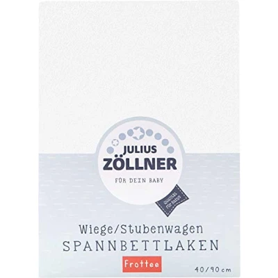 Image of Julius Zöllner Terry Cloth Fitted Sheet for Cradles and Bassinets 90 x 40 cm Assorted Colours