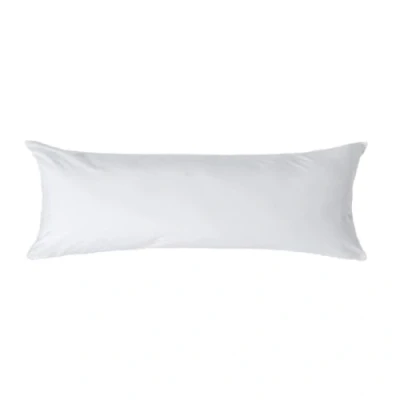 Image of HOMESCAPES White Pure Egyptian Cotton Body Pillowcase 200 TC 400 Thread Count Percale Equivalent Long Pillow Case for Nursing Pregnancy and Elderly Support Pack of 2