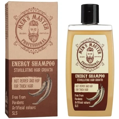 Image of Men&#039;s Master Stimulating Shampoo for Men Enriched with Red Chile, Caffeine and Hops Hair Fresh Masculine Scent Paraben Free Moisturizing Strengthening 260 ML