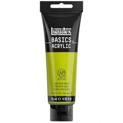 Image of LIQUITEX 8870064 Basics Acrylic Paint, Light Olive Green, 118 ml Tube
