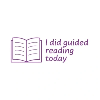 Image of SuperStickers Assessment Stamper for teachers: I Did Guided Reading Today Purple Ink