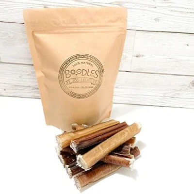 Image of Boodles 10 x Bulls PIZZLES Pizzle Bully Sticks Premium 100% Natural Dog Treat Chew Thickness Varies Product