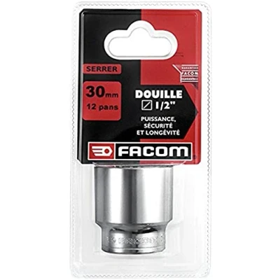 Image of Facom SC.S Socket 0.5 Inch 12 Sided 30 mm Rouge et Noir