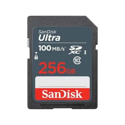 Image of SanDisk Ultra 256GB SDXC Memory Card, up to 100MB/s, Class 10, Black/Grey