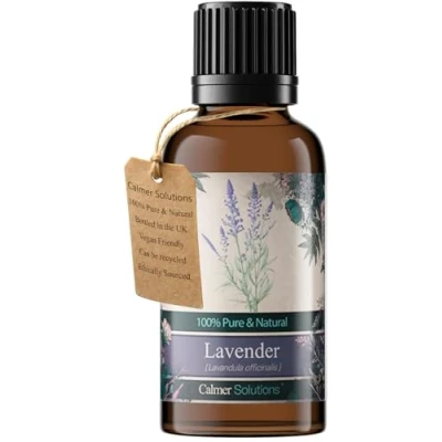 Image of Calmer Solutions Lavender 30ml Versatility, Headache, Sleep, Stress Pure 100% UK Sourced Natural Essential Oils Professional or Home use Diffusers, Humidifiers, Candles &amp; More