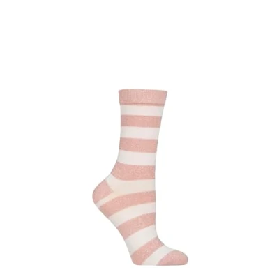 Image of Women&#039;s 1 Pair SOCKSHOP Wildfeet Bamboo Christmas Gift Boxed Socks Pink / White Stripe 4 8
