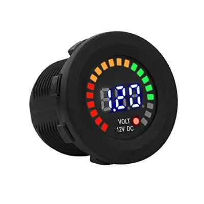 Image of Voltmeter Digital 12v, Motorcycle Waterproof LED Display Gauge Automotive DC 12V Car with Panel for Truck ATV UTV Boat Marine Vehicle