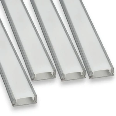 Image of JANDEI 4 x 1 Meter Aluminum Profiles to Install LED Strip on The Surface, with Translucent Diffuser, Pack of Units, Complete mounting kit (Includes caps and Accessories for Installation)