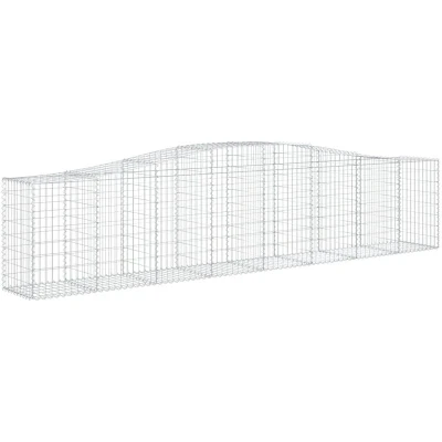 Image of Vidaxl Arched Gabion Baskets 8 pcs 400x50x80/100 cm Galvanised Iron