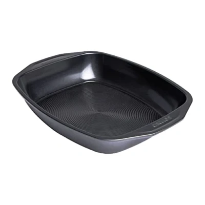 Image of Circulon Ultimum Roasting Tin Trays for Oven Non Stick, Freezer and Dishwasher Safe Carbon Steel Bakeware, Black, 39.4 x 30.7 6.5cm