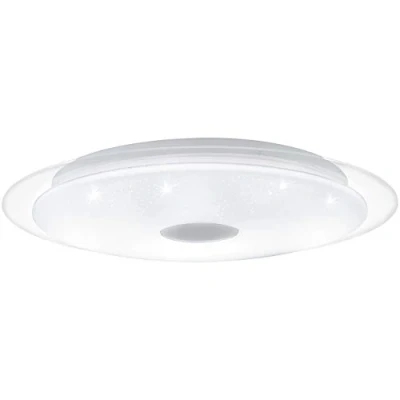 Image of Eglo Lighting Lanciano Led Decorative Flush Ceiling Light White, Transparent Cct, Remote Control Included EG98324