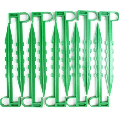 Image of 50 X 14cm Extra Large Green Multi Purpose Garden Pegs hold Down Netting/weed Control