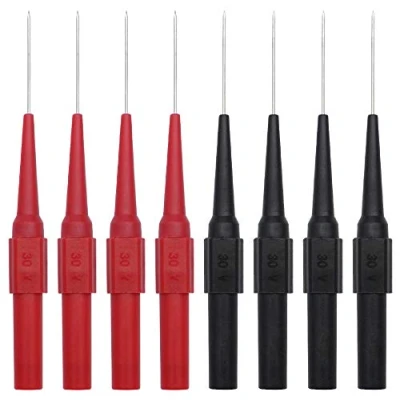 Image of CYUaoao 8Pcs 0.7mm Multimeter Probes Needle Test Probe Copper Lead for Automotive Industrial Socket Telecommunications 4mm Jack (Red &amp; Black)