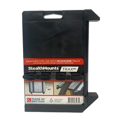 Image of StealthMounts Trax90 Track Saw Square for Milwaukee 90 Right Angle Plunge Guide Rail Stop