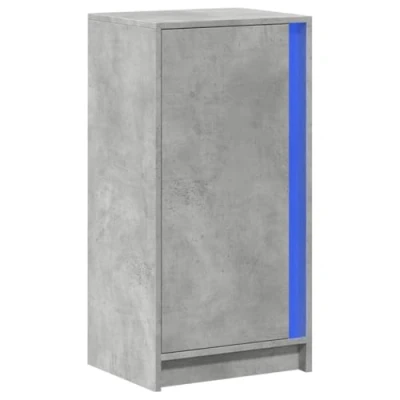 Image of vidaXL Sideboard with LED Lights Concrete Grey Highboard Engineered Wood, 42.5 x 34 85 cm Modern Dining Room Storage Cabinet