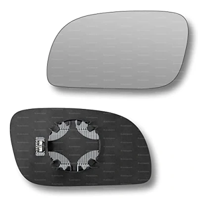 Image of Less4spares Replacement Wing Mirror Glass Left Compatible with VW Touran 2003 2009 CLIP ON Passnager Near Side N/S Heated Convex