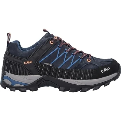 Image of CMP Rigel LOW Trekking Shoes WP Hiking shoes, Men&#039;s, Size: 5.5, Blue/orange Leather/synthetics