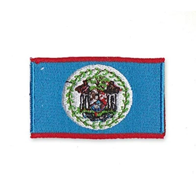 Image of Belize National Country Flag Iron Sew on Embroidered Patch