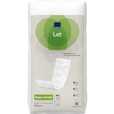 Image of ABENA Let Super Airlaid Incontinence Pads for Women and Men Pack of 100 These Absorbent can be Used as Sanitary Heavy Flow but are mainly