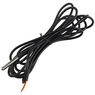 Image of HALJIA Waterproof Temperature Sensor Probe DS18B20 55 c to +125 3 Meter Temp Thermometer Thermistor Detector