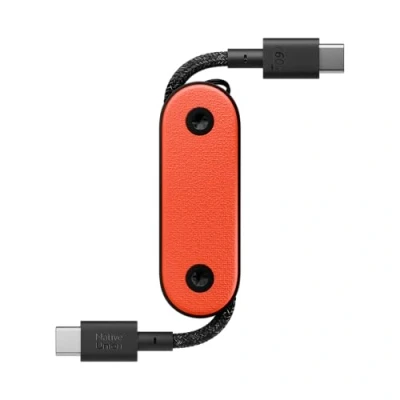 Image of Native Union Pocket Cable 60W Reinforced Braided USB C to Portable Charging Compatible with iPhone 15, 15 Pro, Pro Max, iPad Air, Samsung S24, Flip 5, Fold 5 (Oxyfire)