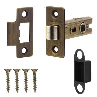 Image of Decoranddecor 2.5 Inch Tubular Mortice Latch for Internal Doors, Fire Rated (1 Pack, 44 64mm, Antique Brass)